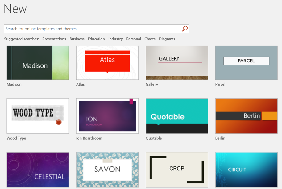 Standard PowerPoint templates