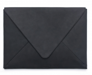russell+hazel black leather envelope laptop portfolio