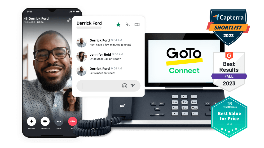 GoTo Connect’s bekroonde telefoonsysteem. Klik hier om de video af te spelen.
