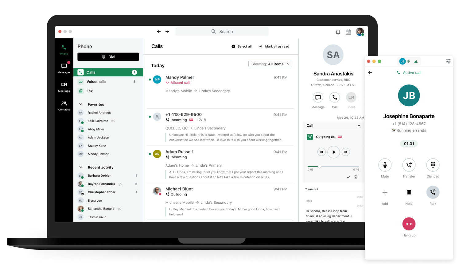 GoTo Connect's robust interface has everything you need in one place.