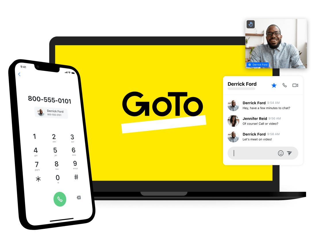 Uso do GoTo Connect para videoconferências e chamadas telefônicas no celular e no computador