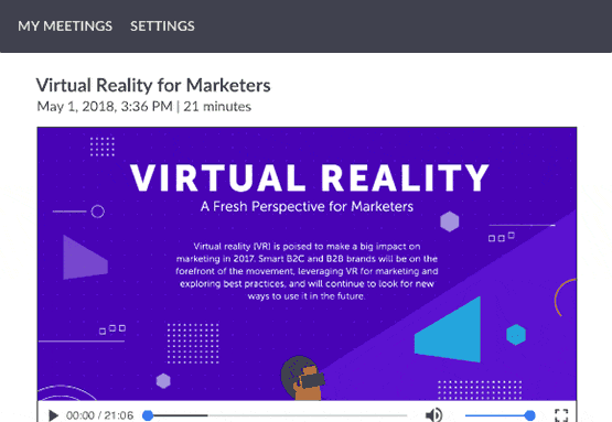 Screenshot showing virtual reality meeting.