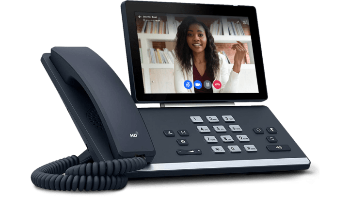 Llamada de video en GoTo Connect mediante un teléfono de escritorio con pantalla táctil  