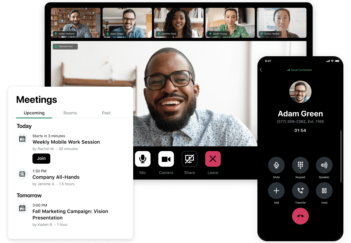 Meetings and conferences being managed through GoTo Connect for desktop and mobile devices.