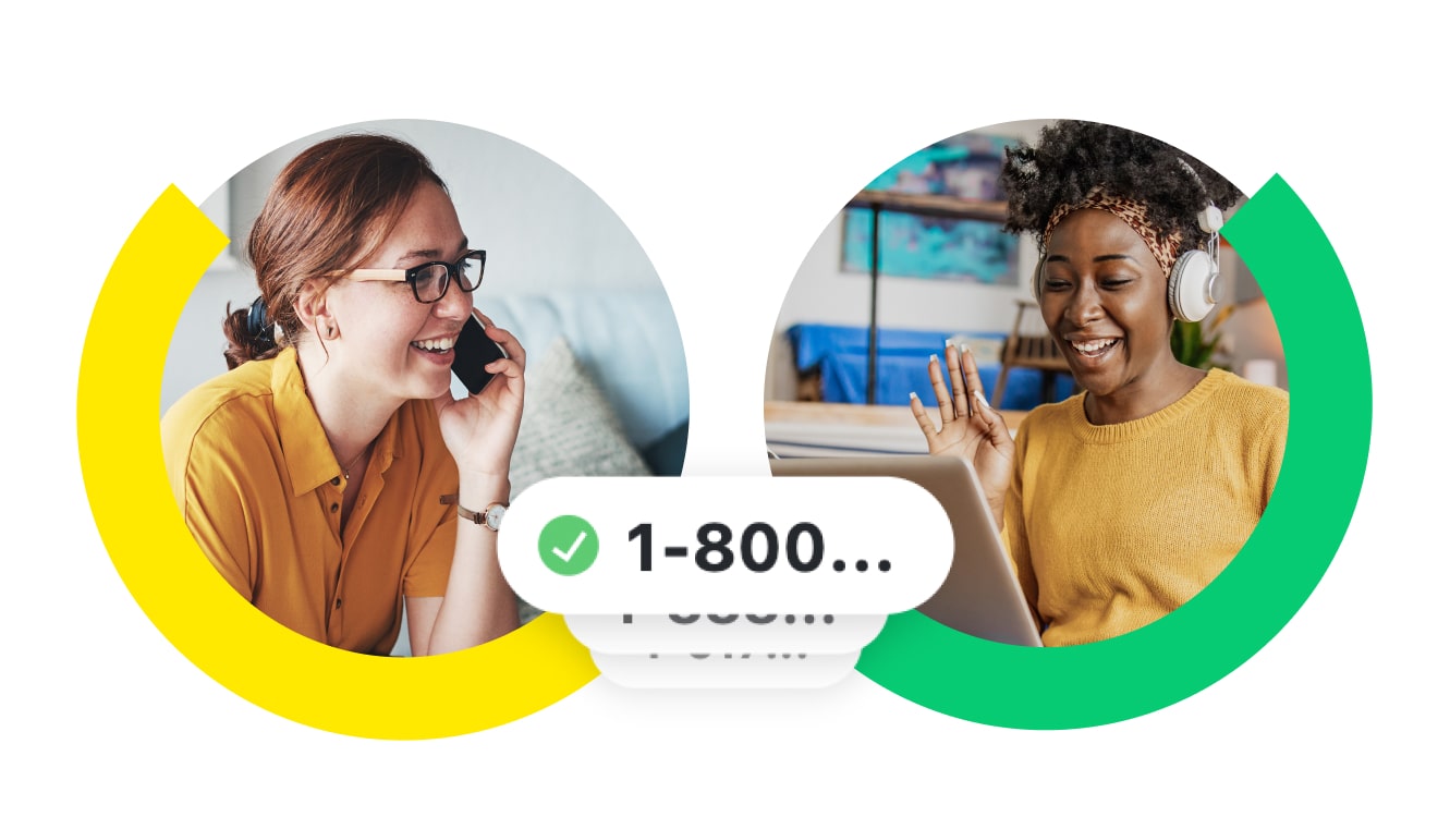 Customer talking with a toll-free support representative