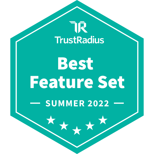 TrustRadius Best Feature Set Summer 2022 badge