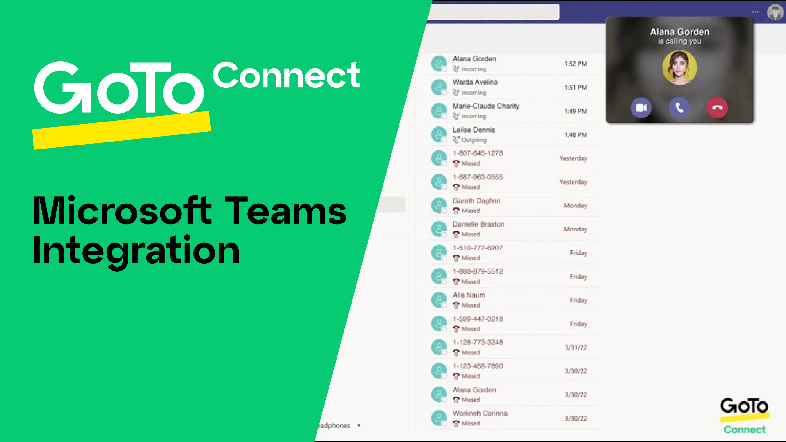 Cliquez pour lire la vidéo « Intégration avec Microsoft Teams de GoTo Connect ».