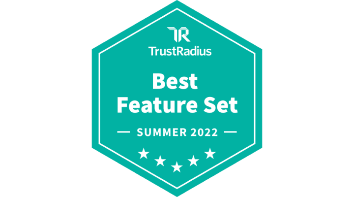 TrustRadius Best Feature Set Summer 2022 badge.