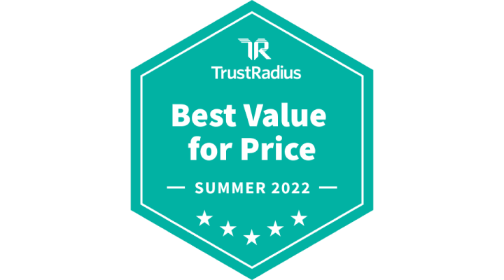 TrustRadius Best for Price Summer 2022 badge.