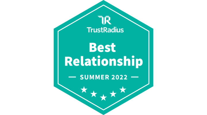 TrustRadius Best Relationship Summer 2022 badge.