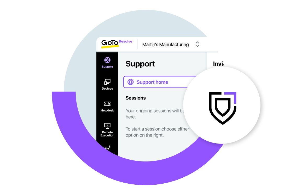 Detailed statistics on GoTo Resolve’s secure platform.