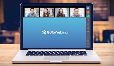 GoToWebinar in action on laptop